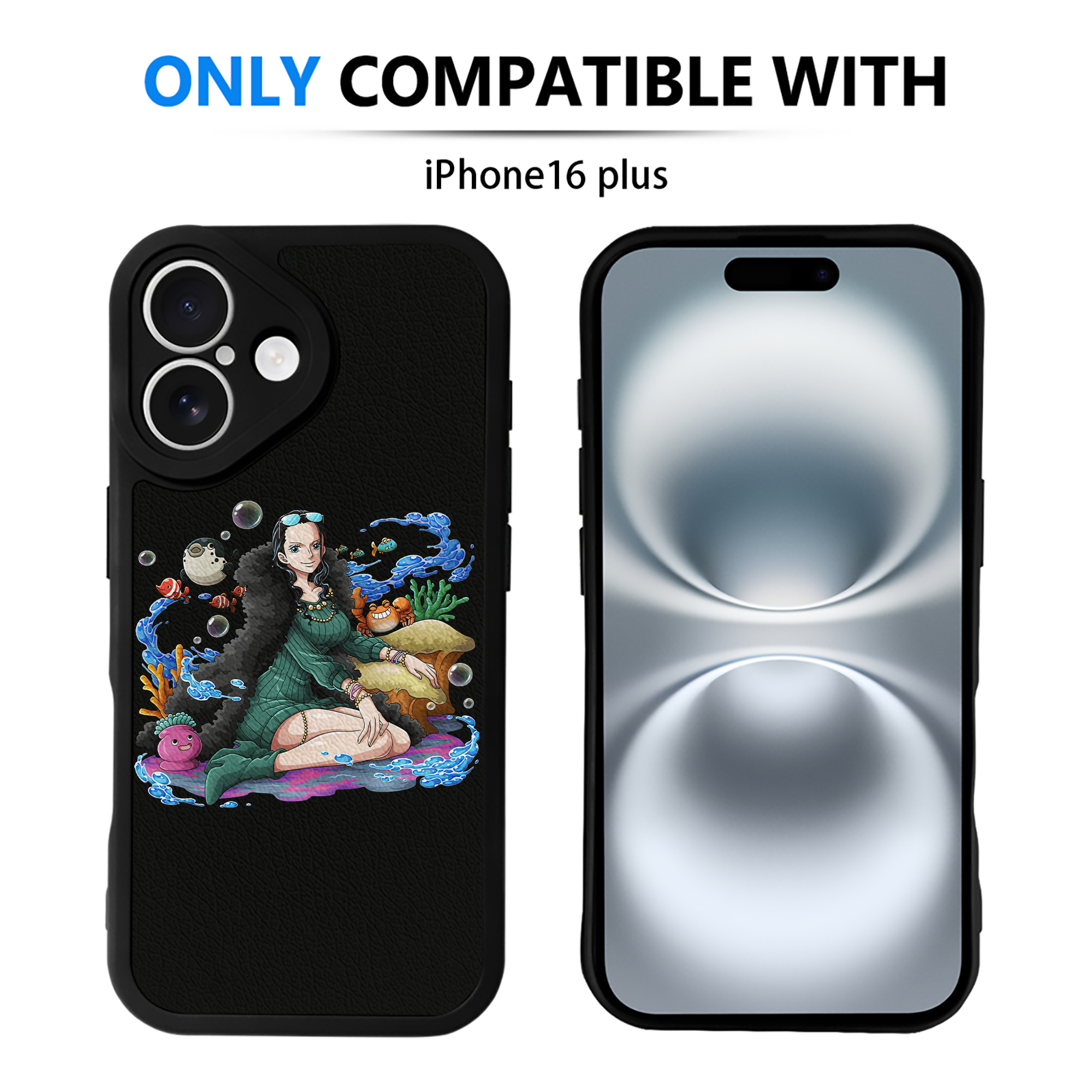 （画像用） ワンピース ニコ・ロビン ONE PIECE Nico Robin 【iPhone 16シリーズ対応】シリコンスマホケース（レザー調） 材質：シリコン